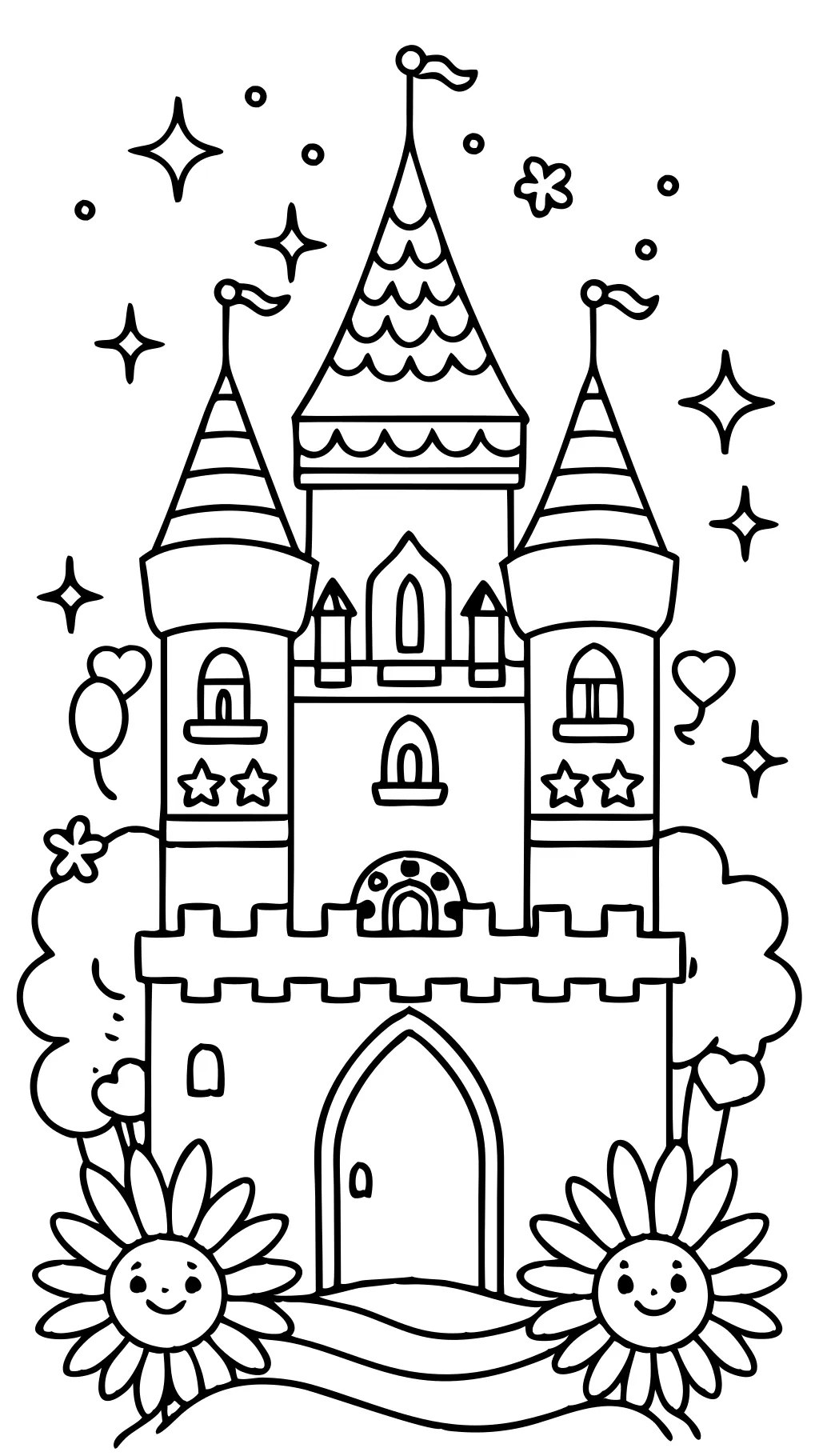 coloring pages princess castle